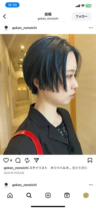 ショート カラー ホリイ ハルカのヘアスタイル