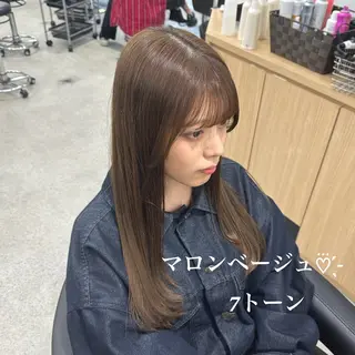 ロング カラー NAMI🤎ブラウン &ミルクティー🤍のヘアスタイル