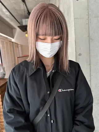 セミロング ♥️ボブ/ブリーチ なしカラー/mahoのヘアスタイル