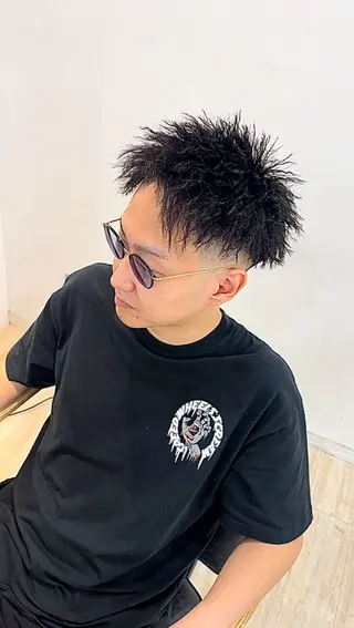 ショート パーマ メンズ Utata literie所属・嵯峨 大地/パーマ/ ハード系/特殊系のヘアスタイル