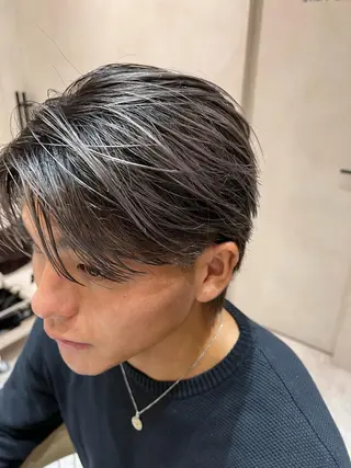 ショート カラー メンズ 波巻きスパイラルパー マ/シャドウパーマ駿のヘアスタイル