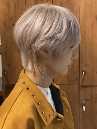 メンズ 透明感ブリーチ/ メンズパーマのヘアスタイル