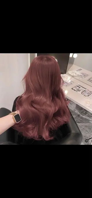 ロング カラー ブリーチなし🍒中韓 /暖色系🍒のヘアスタイル
