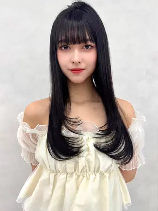 ロング カラー パーマ ヘアアレンジ ✨韓国レイヤー/ 髪質改善✨　冨永剛のヘアスタイル