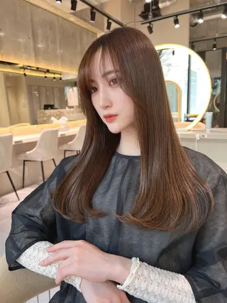 ロング 福岡縮毛矯正✨️ ストレート 向井和輝のヘアスタイル