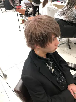 ショート カラー メンズ 曲がる縮毛矯正 髪質改善/西尾 幸樹のヘアスタイル