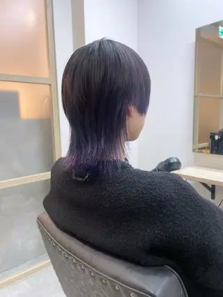 ミディアム カラー メンズ EMANON新宿南口所属・🦄中性ウルフ ☁️Shiori🦄のヘアスタイル