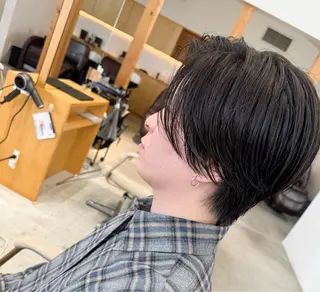 ミディアム パーマ メンズ 服部 雄輝のヘアスタイル