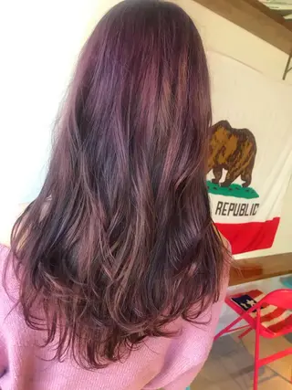 セミロング カラー ヘアアレンジ ❤️カラー得意 🧡松浦睦樹❤️のヘアスタイル