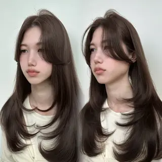 ロング oto🎀×美髪× シースルー前髪🤍のヘアスタイル