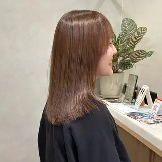 ミディアム カラー CANAAN銀座所属・艶透明感カラー/ ルーズパーマ/田中のヘアスタイル