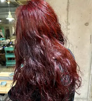 セミロング カラー パーマ ヘアアレンジ キッズ デザインパーマ ハイライトIkumiのヘアスタイル