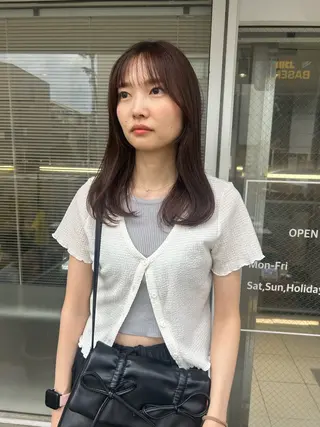 セミロング カラー 透明感カラー🫧 nanohaのヘアスタイル