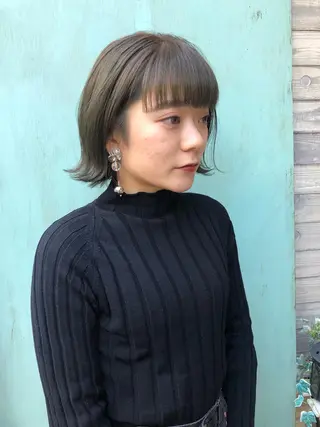 ミディアム カラー パーマ ヘアアレンジ 藤井 菜緒のヘアスタイル