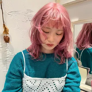 セミロング irwi/イルウィ所属・miku🎀門前仲町 ブリーチ・レイヤーのヘアスタイル