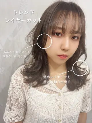 セミロング カラー 原田 健斗のヘアスタイル