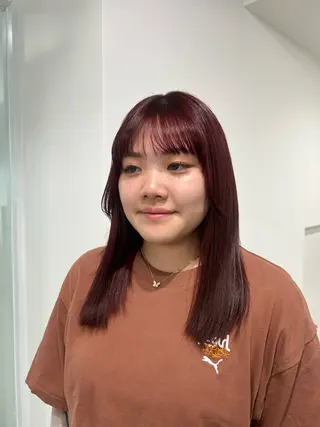 セミロング カラー 愛結 暖色カラー🎀🩰のヘアスタイル