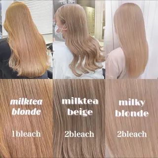 セミロング カラー ヘアアレンジ 💕上野美容師☁ ブリーチ💖サワのヘアスタイル