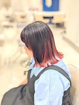 セミロング カラー 骨格補正パーマ◎ 上村保幸のヘアスタイル