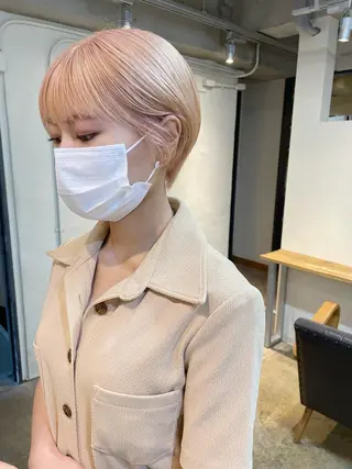 ショート カラー ヘアアレンジ 丸山渉/パーマ エフェクトブリーチのヘアスタイル