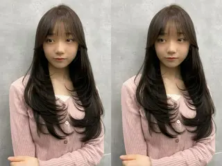 ロング カラー レイヤー/艶カラー /韓国ヘア/高松のヘアスタイル