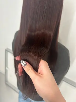 ロング カラー あやめ🪽 オリーブ/ハイトーンのヘアスタイル