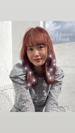 セミロング ♥️透明感×抜け感 ベージュ/佑珠♥️のヘアスタイル