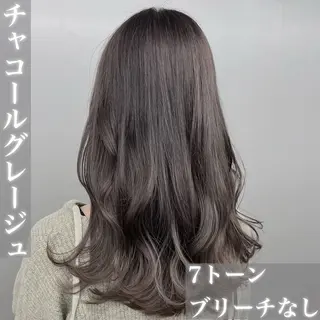 ロング カラー 透明感カラー グレージュ/あいのヘアスタイル