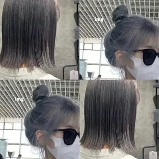 ショート ぱつっとボブ/Wカラ ー/ことこ🍒のヘアスタイル