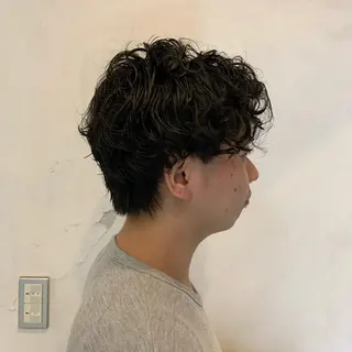 ショート パーマ メンズ 似合わせカットカラー ♡佐藤捺美のヘアスタイル