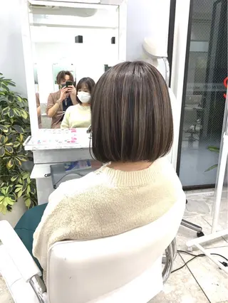 ミディアム 白髪ぼかしハイライト 白髪ぼかしカラー中澤のヘアスタイル