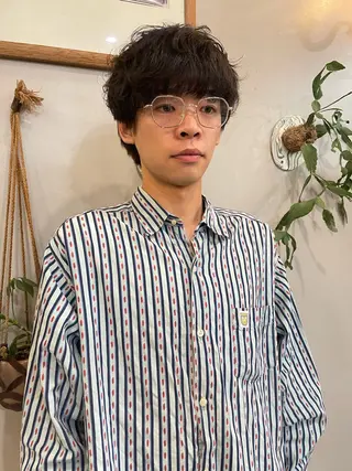 ショート パーマ メンズ BRIDGE所属・透明感カラー/パーマ hitomiのヘアスタイル