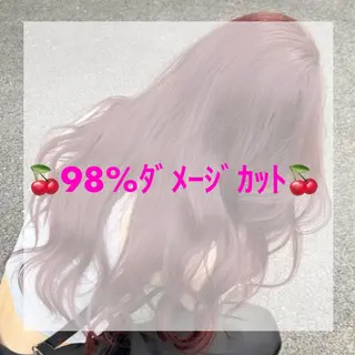 セミロング カラー ヘアアレンジ 🥀暖色韓国ヘア💕 保科侑花のヘアスタイル