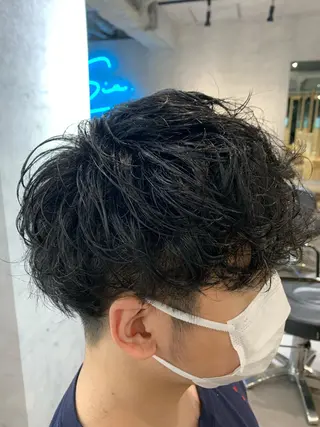 ミディアム カラー パーマ ヘアアレンジ メンズ マツエク・マツパ Sia中野新橋 『JUNYA』のヘアスタイル