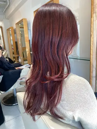 ロング カラー 安永 涼のヘアスタイル