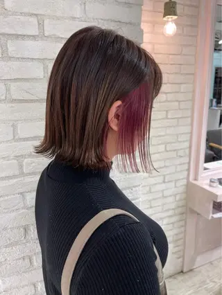ミディアム ボブ/縮毛矯正 髪質改善/もえるのヘアスタイル