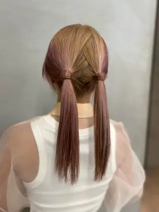 ミディアム カラー ヘアアレンジ mina 🌷のヘアスタイル