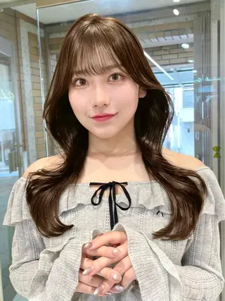 セミロング カラー 美髪矯正 ブリーチな しダブル🍒❤ゆうきのヘアスタイル