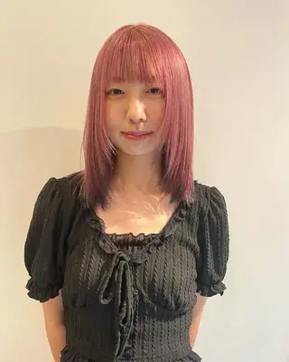 ミディアム カラー ボブ／パーマ指名 No. 1🍃れんとのヘアスタイル