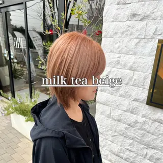 ショート カラー ブリーチ/暖色カラー 宮城陽日のヘアスタイル