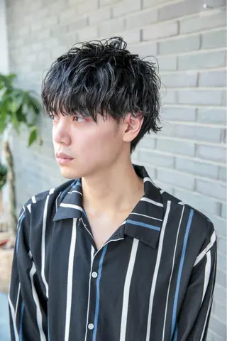 ミディアム パーマ メンズ FRISEUR smile&gentleman所属・【川西能勢口駅1分】 木村　翔乃佑のヘアスタイル