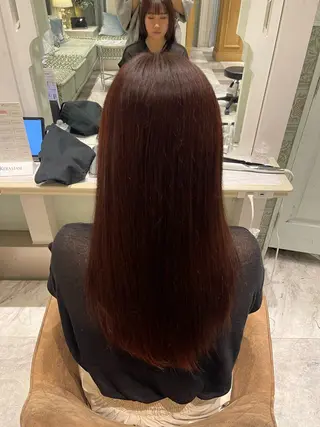 ロング 服部大地/ブリーチ 無しWカラー髪質改善のヘアスタイル