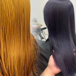 セミロング カラー RIO🩶NEXT/ エクステ/ハイトーンのヘアスタイル