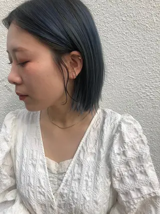 ショート カラー ケアブリーチ/ボブ/ honoのヘアスタイル