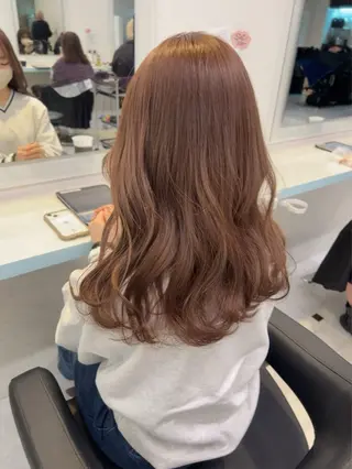 セミロング カラー 🥞ベージュ系カラー 【すずきりほ】🥞のヘアスタイル