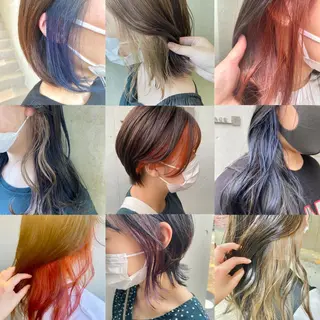 ロング カラー エクステ／インナー カラー 礒野朱里のヘアスタイル