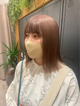 ミディアム カラー ヘアアレンジ 似合わせ/透明感 カラー/ツヤ髪/かこのヘアスタイル