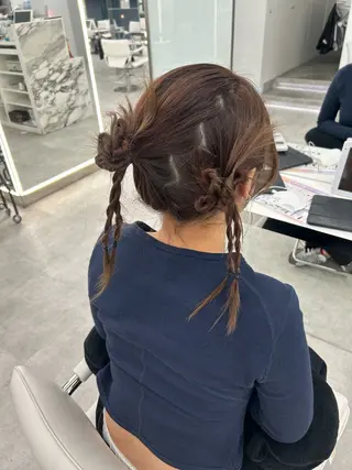 ミディアム ヘアアレンジ はるか/ブリーチカラ ー/ヘアアレンジ🤍のヘアスタイル