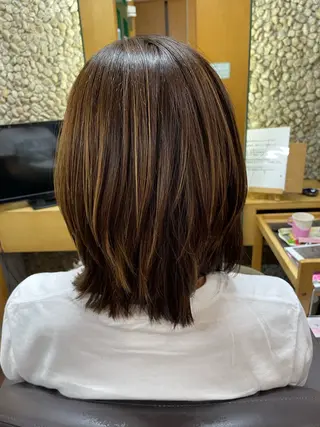 セミロング カラー katae sayoriのヘアスタイル