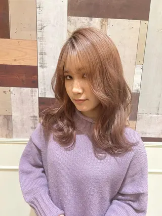 ミディアム Yamamoto 半個室美容室zinaのヘアスタイル